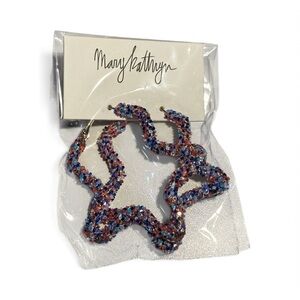 Star-Shaped Sparkly Hoop Earrings by Mary Kathryn